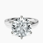10kt White Gold Six Prong Solitaire 2mm Lab Diamond Ring front image