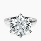14kt White Gold Six Prong Solitaire 2mm Lab Diamond Ring front image