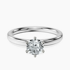 Platinum Six Prong Solitaire 2mm Lab Diamond Ring front image