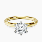 10kt Yellow Gold Six Prong Solitaire 2mm Lab Diamond Ring front image