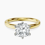 9ct Yellow Gold Six Prong Solitaire 2mm Lab Diamond Ring front image