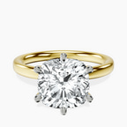10kt Yellow Gold Six Prong Solitaire 2mm Lab Diamond Ring front image