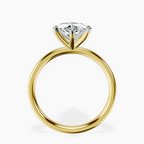 18kt Yellow Gold Six Prong Solitaire 2mm Lab Diamond Ring side right image one