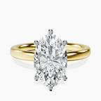 18kt Yellow Gold Six Prong Solitaire 2mm Lab Diamond Ring front image