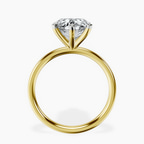 18kt Yellow Gold Six Prong Solitaire 2mm Lab Diamond Ring side right image one