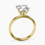 10kt Yellow Gold Six Prong Solitaire 2mm Lab Diamond Ring side right image one