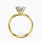 14ct Yellow Gold Six Prong Solitaire 2mm Lab Diamond Ring side right image one