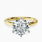 14kt Yellow Gold Six Prong Solitaire 2mm Lab Diamond Ring front image