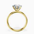 14kt Yellow Gold Six Prong Solitaire 2mm Lab Diamond Ring side right image one