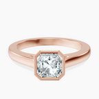 14kt Rose Gold Bezel Set Solitaire Lab Diamond Ring front image