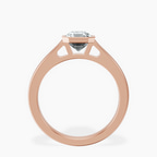 14kt Rose Gold Bezel Set Solitaire Lab Diamond Ring side right image one
