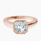 18ct Rose Gold Bezel Set Solitaire Lab Diamond Ring front image