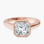 18kt Rose Gold Bezel Set Solitaire Lab Diamond Ring front image
