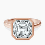 14kt Rose Gold Bezel Set Solitaire Lab Diamond Ring front image