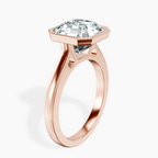 14kt Rose Gold Bezel Set Solitaire Lab Diamond Ring standing product image one