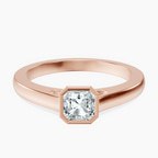 10kt Rose Gold Bezel Set Solitaire Lab Diamond Ring front image