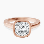 10kt Rose Gold Bezel Set Solitaire Lab Diamond Ring front image