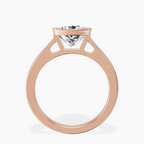10kt Rose Gold Bezel Set Solitaire Lab Diamond Ring side right image one