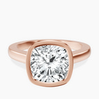 18kt Rose Gold Bezel Set Solitaire Lab Diamond Ring front image