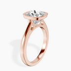 18kt Rose Gold Bezel Set Solitaire Lab Diamond Ring standing product image one