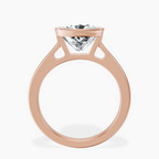 18kt Rose Gold Bezel Set Solitaire Lab Diamond Ring side right image one
