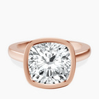 14kt Rose Gold Bezel Set Solitaire Lab Diamond Ring front image