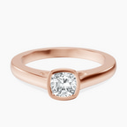18kt Rose Gold Bezel Set Solitaire Lab Diamond Ring front image