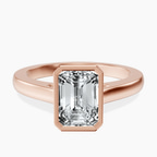 18ct Rose Gold Bezel Set Solitaire Lab Diamond Ring front image