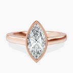 14kt Rose Gold Bezel Set Solitaire Lab Diamond Ring front image