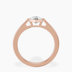 14kt Rose Gold Bezel Set Solitaire Lab Diamond Ring side right image one