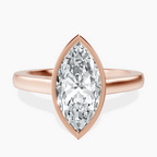 14ct Rose Gold Bezel Set Solitaire Lab Diamond Ring front image