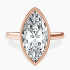 18kt Rose Gold Bezel Set Solitaire Lab Diamond Ring front image