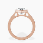 18kt Rose Gold Bezel Set Solitaire Lab Diamond Ring side right image one