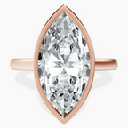 18kt Rose Gold Bezel Set Solitaire Lab Diamond Ring front image