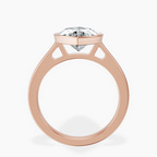 18kt Rose Gold Bezel Set Solitaire Lab Diamond Ring side right image one
