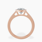2.06 ct. oval Bezel Solitaire Ring in 14kt rose gold side right image one