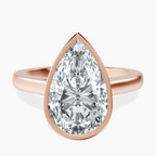 18kt Rose Gold Bezel Set Solitaire Lab Diamond Ring front image