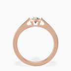 10kt Rose Gold Bezel Set Solitaire Lab Diamond Ring side right image one