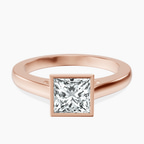 18kt Rose Gold Bezel Set Solitaire Lab Diamond Ring front image