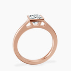 18kt Rose Gold Bezel Set Solitaire Lab Diamond Ring side right image one