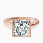 18kt Rose Gold Bezel Set Solitaire Lab Diamond Ring front image