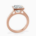 18kt Rose Gold Bezel Set Solitaire Lab Diamond Ring side right image one