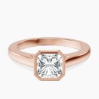 10kt Rose Gold Bezel Set Solitaire Lab Diamond Ring front image