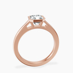10kt Rose Gold Bezel Set Solitaire Lab Diamond Ring side right image one