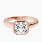 14ct Rose Gold Bezel Set Solitaire Lab Diamond Ring front image