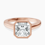14kt Rose Gold Bezel Set Solitaire Lab Diamond Ring front image
