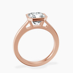 14kt Rose Gold Bezel Set Solitaire Lab Diamond Ring side right image one
