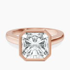 14kt Rose Gold Bezel Set Solitaire Lab Diamond Ring front image