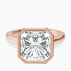 14kt Rose Gold Bezel Set Solitaire Lab Diamond Ring front image
