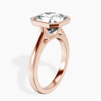14kt Rose Gold Bezel Set Solitaire Lab Diamond Ring standing product image one